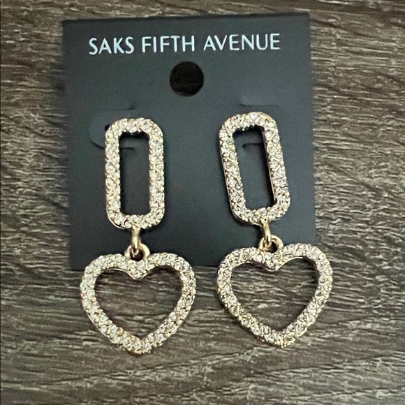 Saks Fifth Avenue Jewelry - Saks Fifth Avenue Gold Textured Heart Earrings